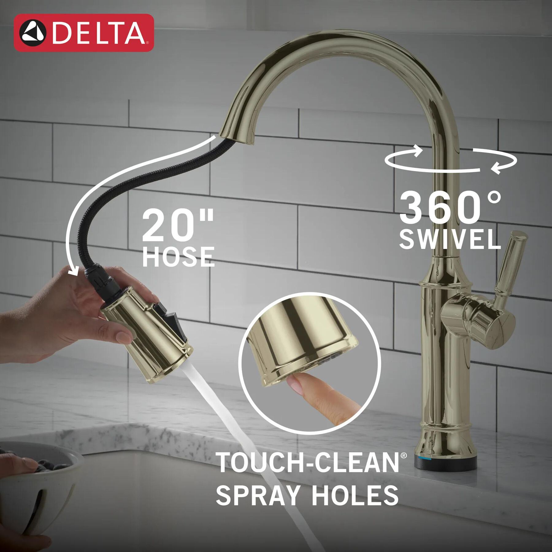 Touch<sub>2</sub>O&reg; Technology Kitchen Faucet with Touchless Technology