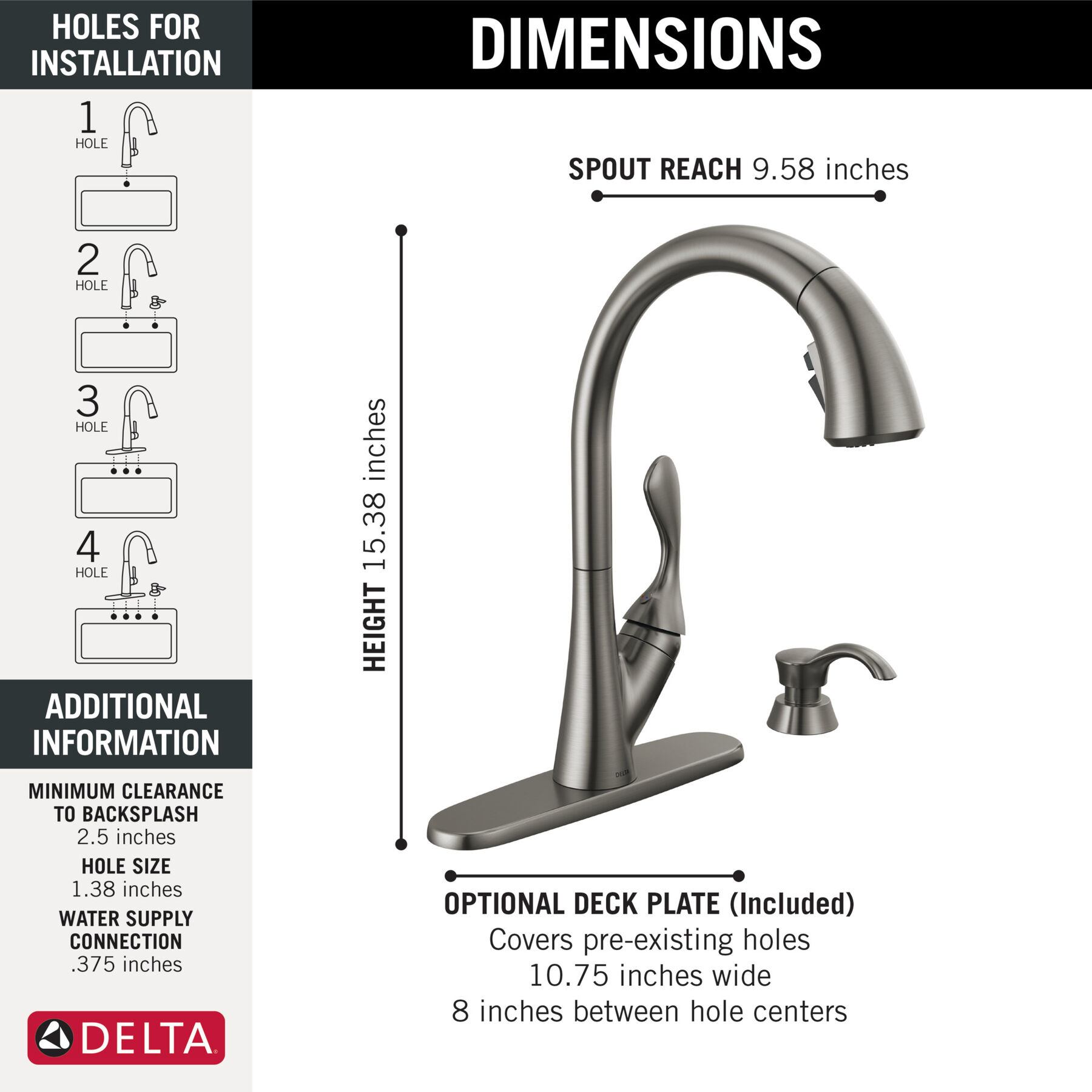 Single Handle Pull-Down Kitchen Faucet with Soap Dispenser and ShieldSpray&reg; Technology