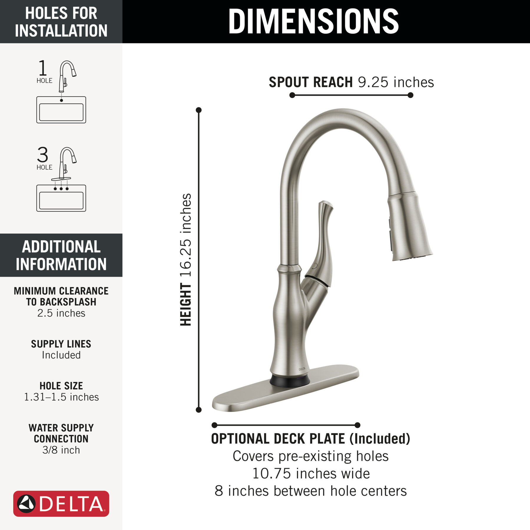 Touch<sub>2</sub>O&reg; Technology Kitchen Faucet with Touchless Technology