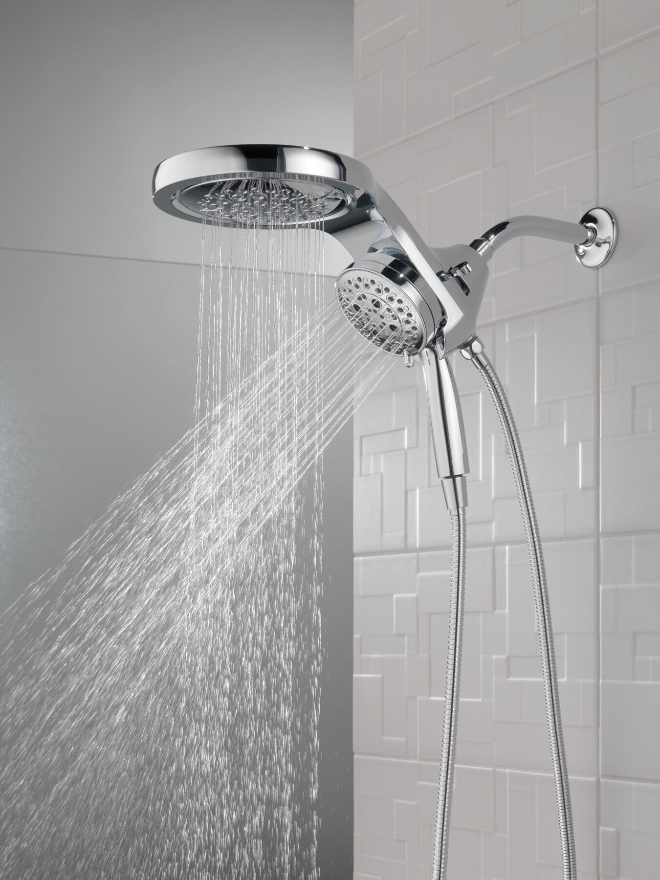 HydroRain&reg; H<sub>2</sub>Okinetic&reg; 5-Setting Two-in-One Shower Head