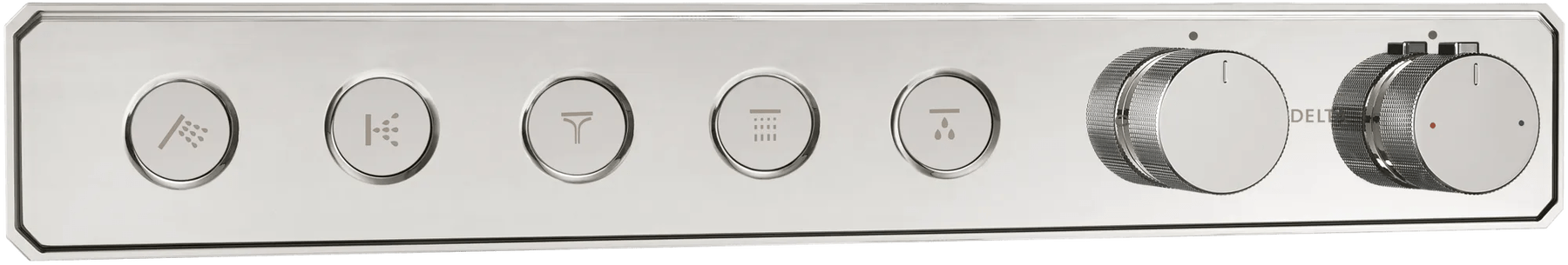Traditional High Flow Push Button Thermostatic Trim - 5 Outlet