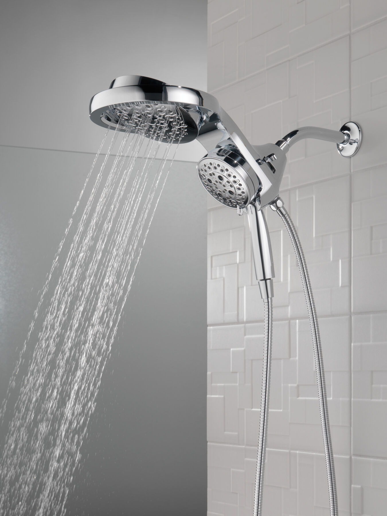 HydroRain&reg; H<sub>2</sub>Okinetic&reg; 5-Setting Two-in-One Shower Head