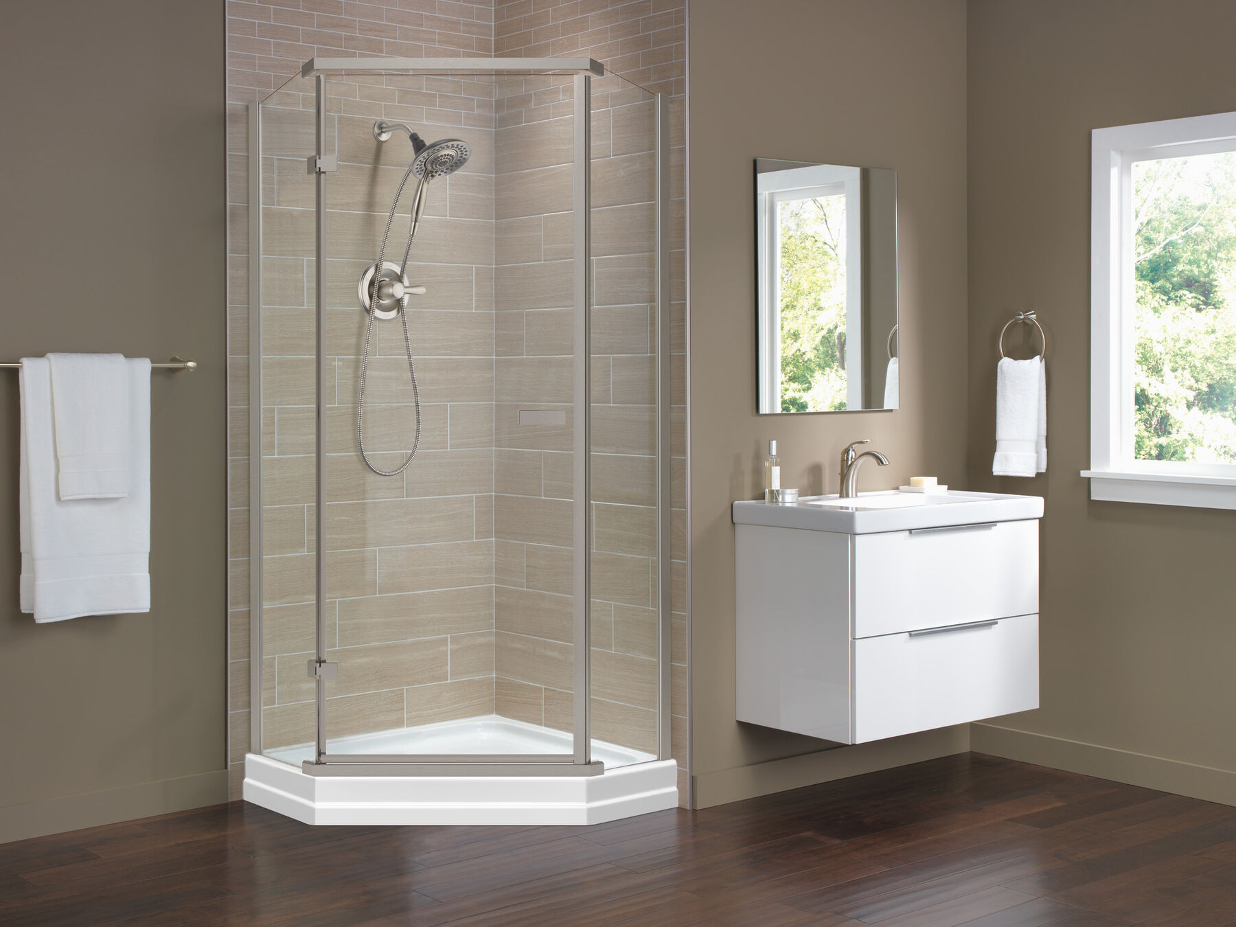 38" Frameless Neo Angle Shower Enclosure