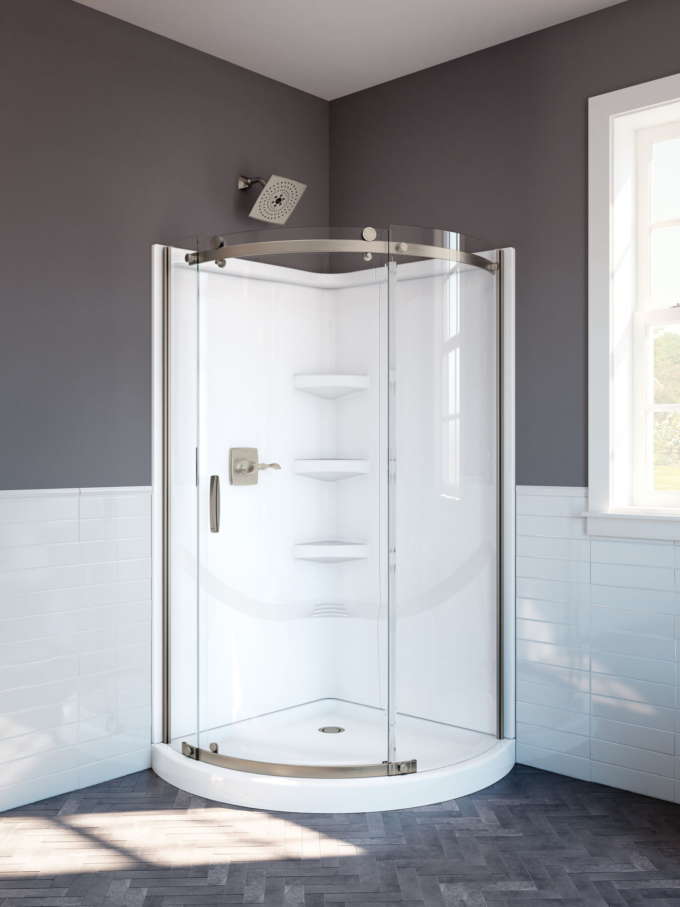 38'' Round Corner Shower Base
