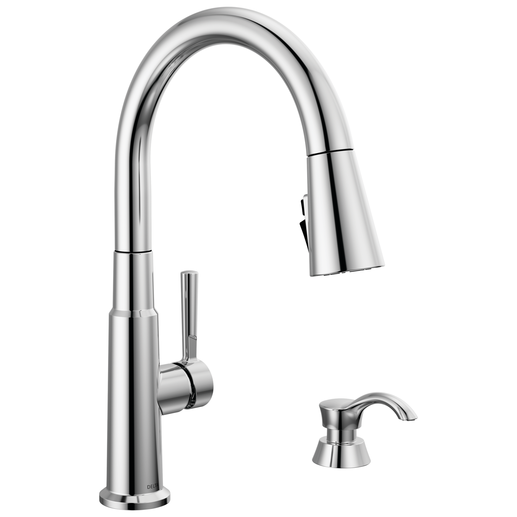 Single Handle Pull-Down Kitchen Faucet with Soap Dispenser and ShieldSpray&reg; Technology