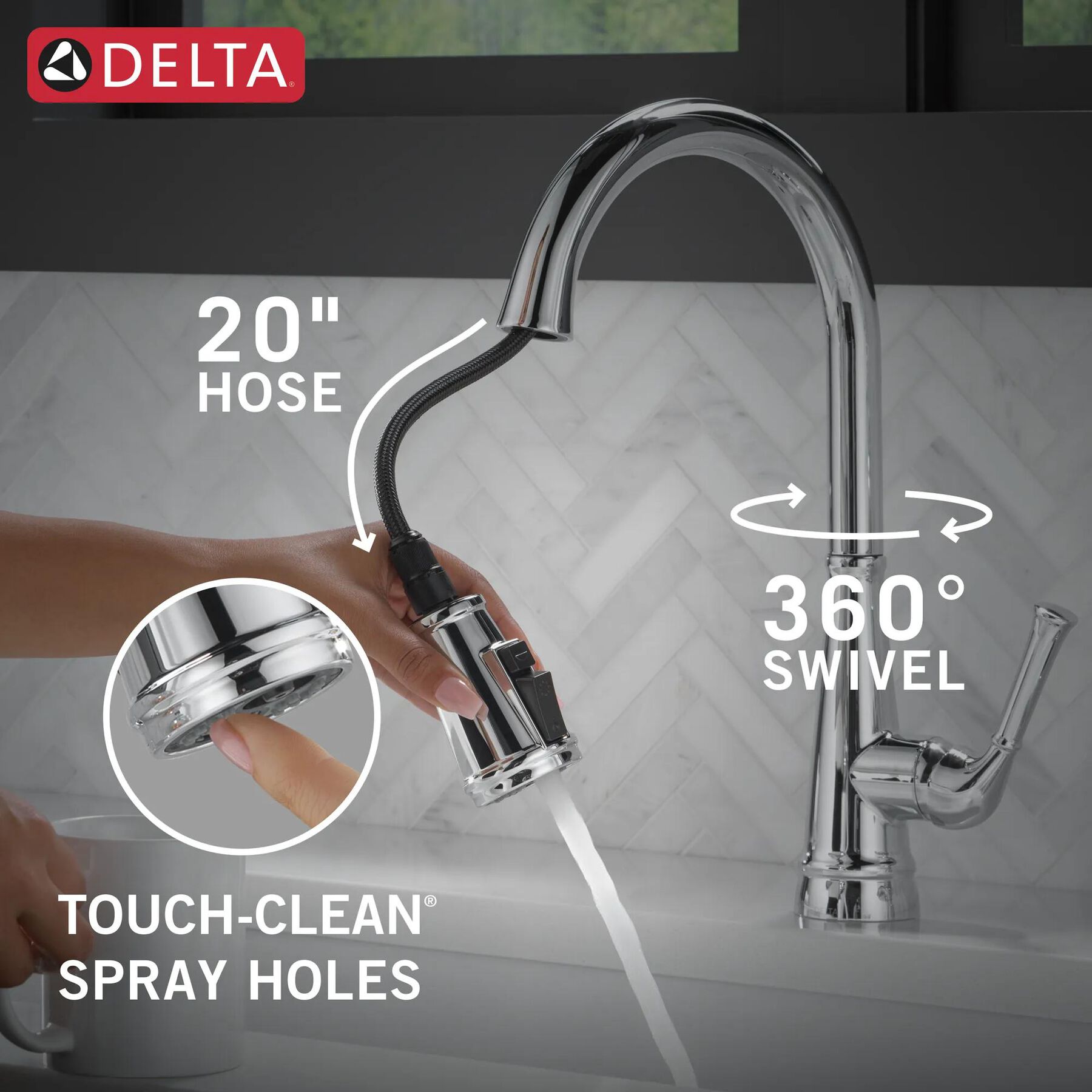 Single Handle Pull-Down Kitchen Faucet with Soap Dispenser and ShieldSpray&reg; Technology