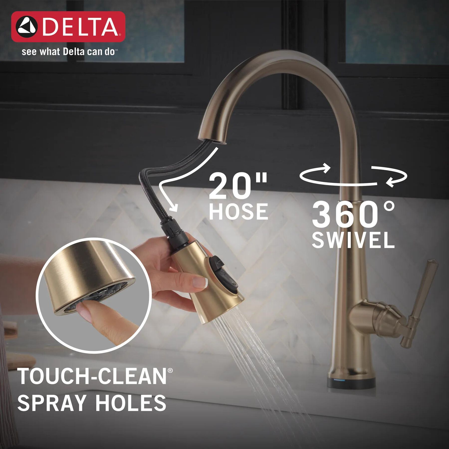 Single Handle Pull-Down Kitchen Faucet with Touch<sub>2</sub>O&reg; Technology