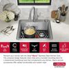 25&rdquo; Drop-In Undermount Stainless Steel Single Bowl Kitchen Sink with Accessories