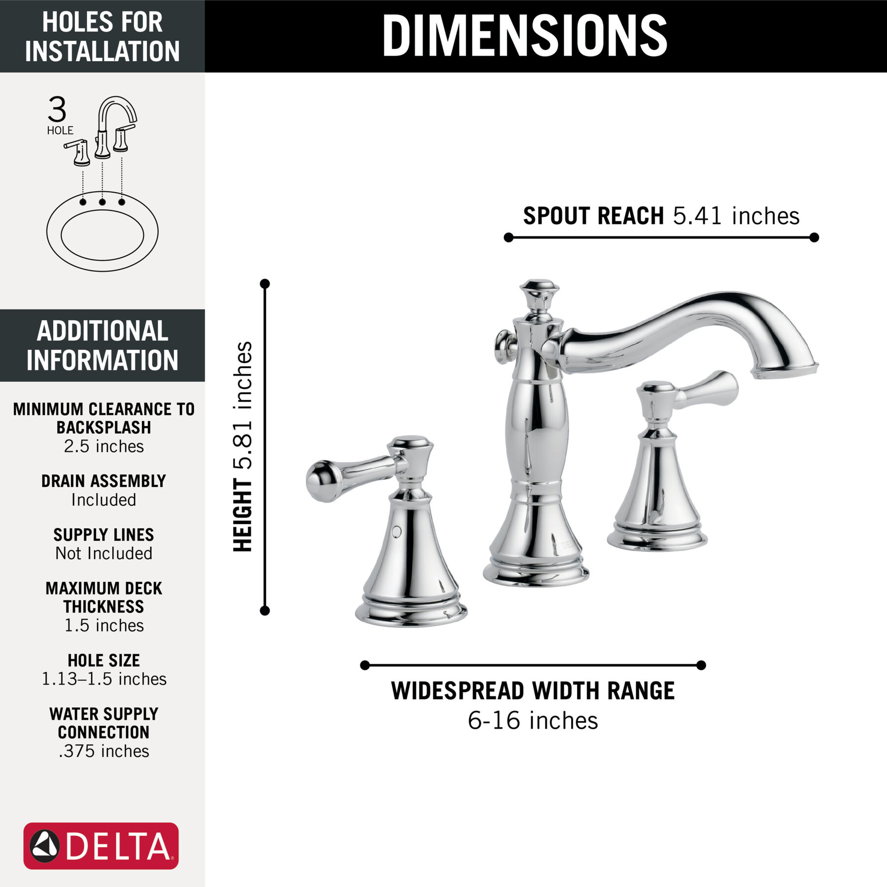 Two Handle Widespread Bathroom Faucet