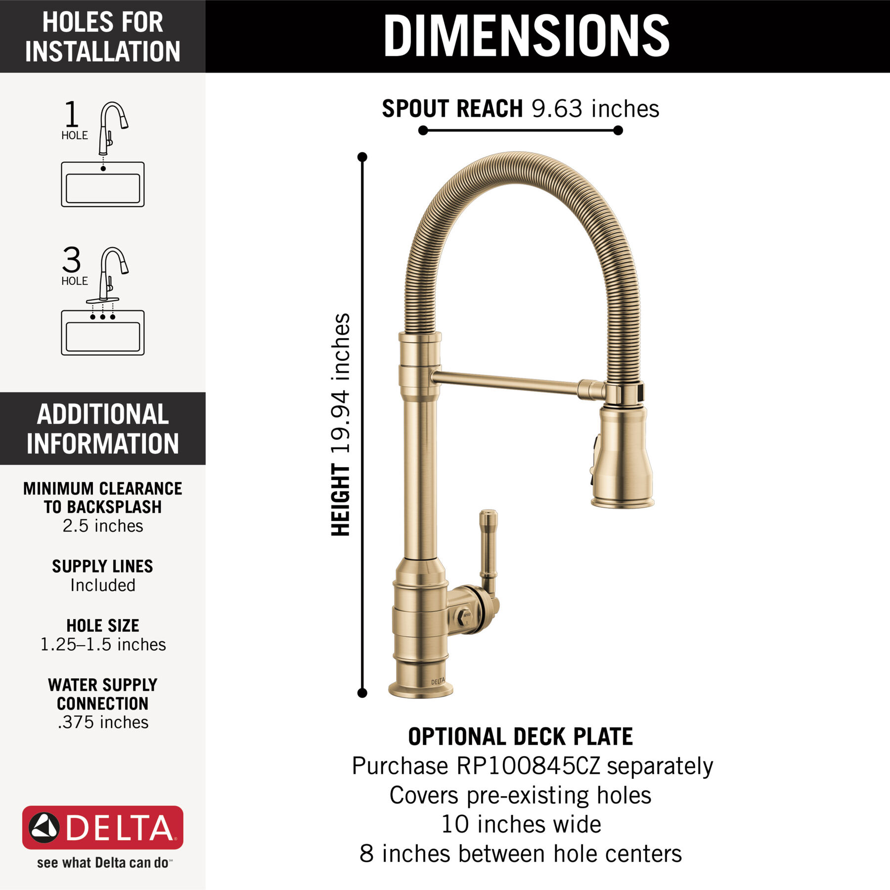 Single Handle Pull-Down Kitchen Faucet With Spring Spout