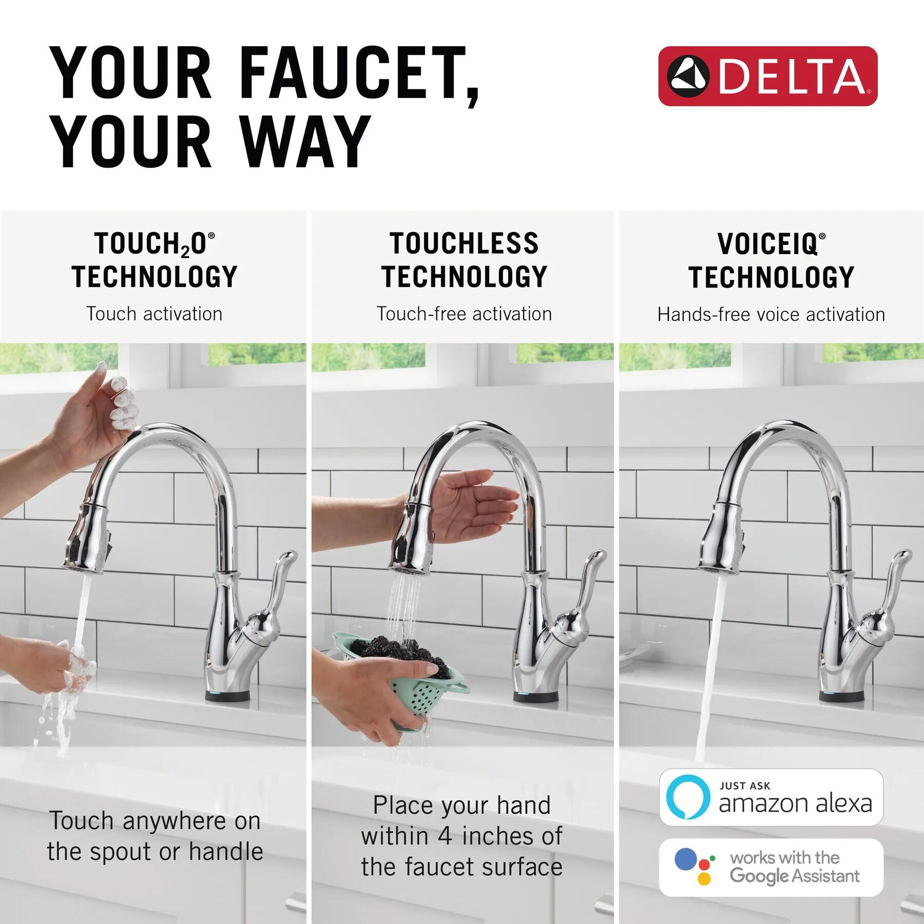 VoiceIQ&reg; Kitchen Faucet with Touch<sub>2</sub>O&reg; Technology with Touchless Technology