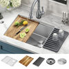 23&rdquo; Workstation Undermount&nbsp;Single Bowl&nbsp;16 Gauge Stainless Steel&nbsp;Kitchen Sink&nbsp;with&nbsp;WorkFlow&trade; Ledge and Accessories