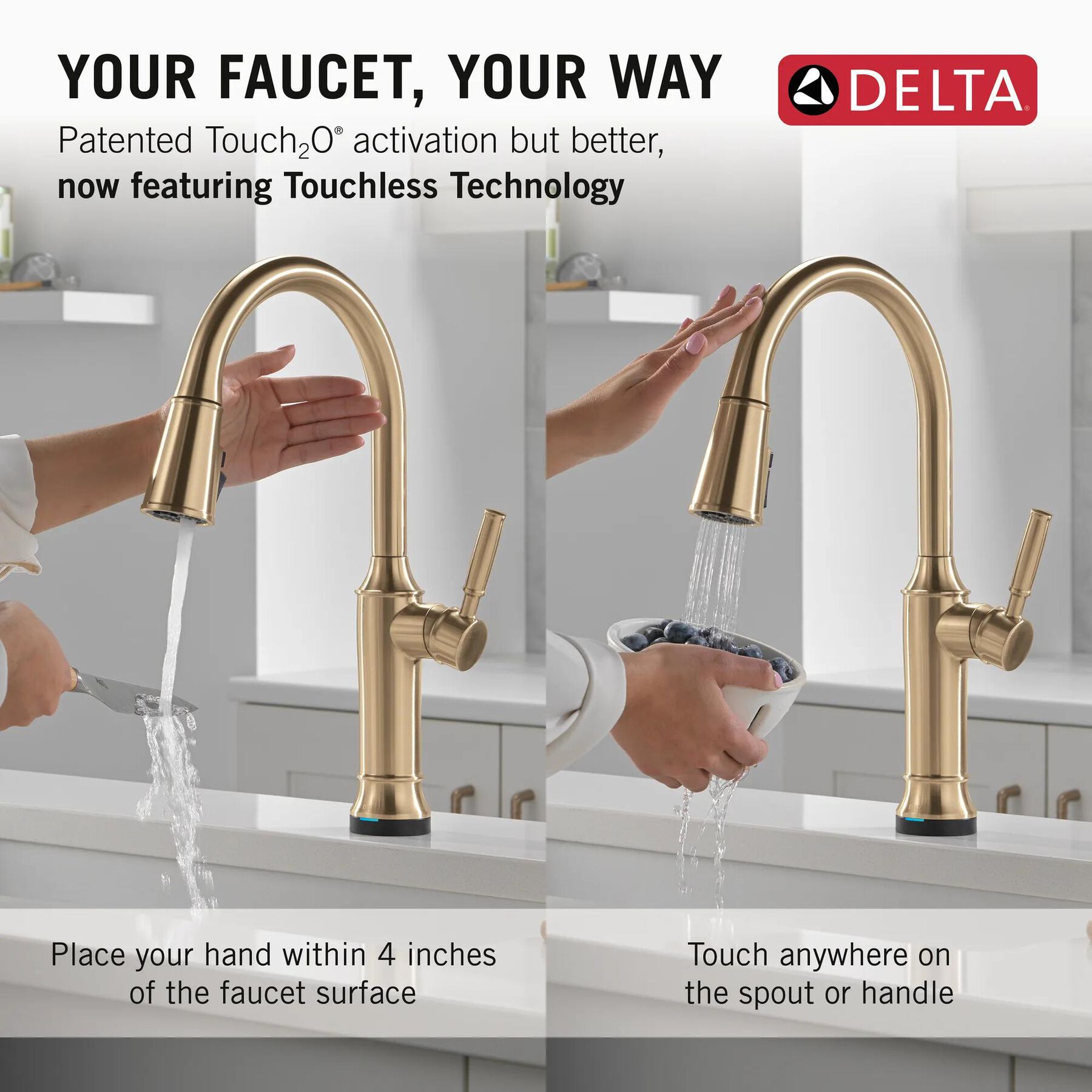 Touch<sub>2</sub>O&reg; Technology Kitchen Faucet with Touchless Technology