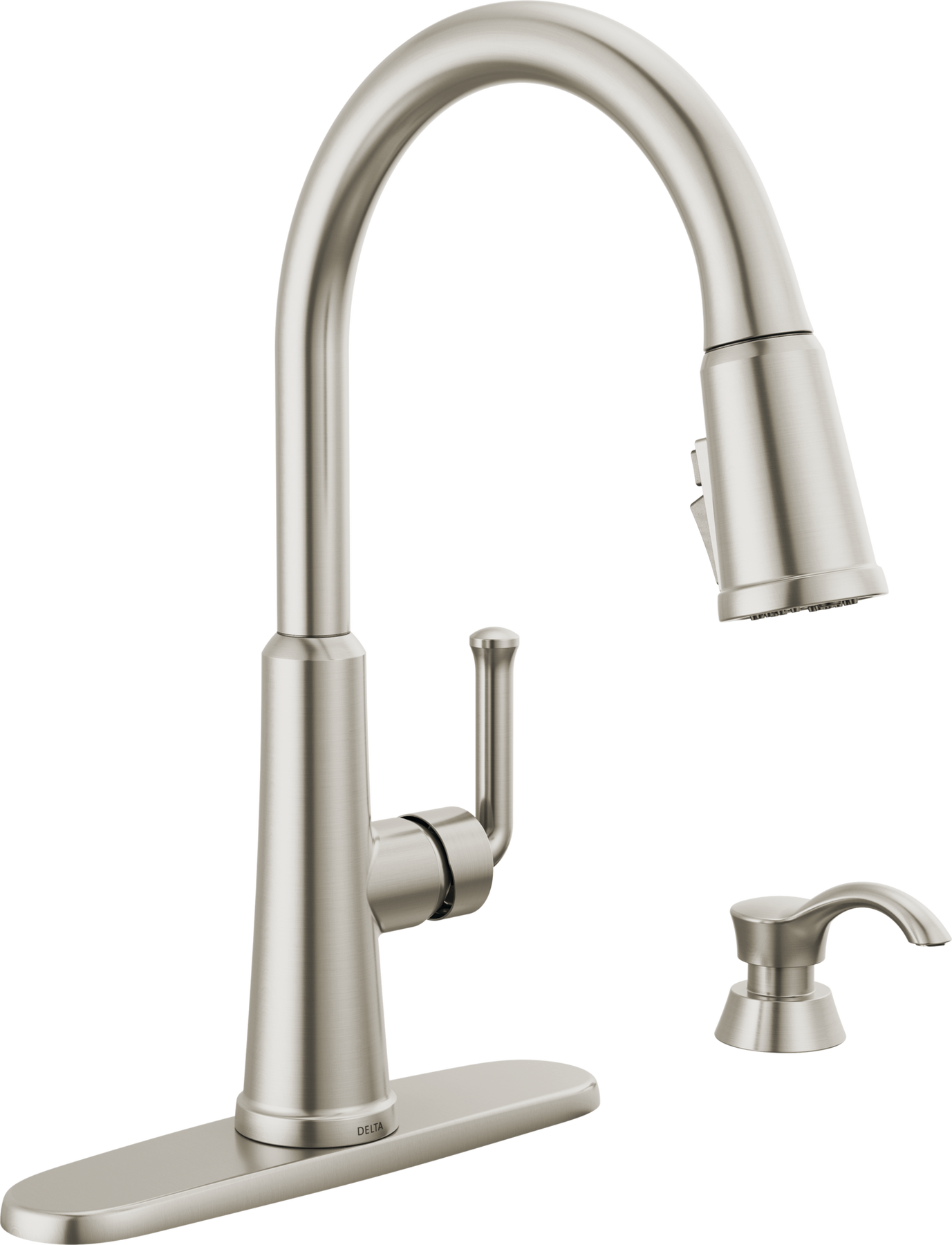 Single Handle Pull-Down Kitchen Faucet with Soap Dispenser and ShieldSpray&reg; Technology