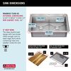33&rdquo; Workstation&nbsp;Drop-In Top Mount&nbsp;Double&nbsp;Bowl&nbsp;16 Gauge Stainless Steel&nbsp;Kitchen Sink&nbsp;with&nbsp;WorkFlow&trade; Ledge and Accessories