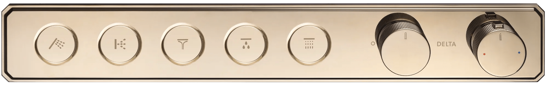 Traditional High Flow Push Button Thermostatic Trim - 5 Outlet