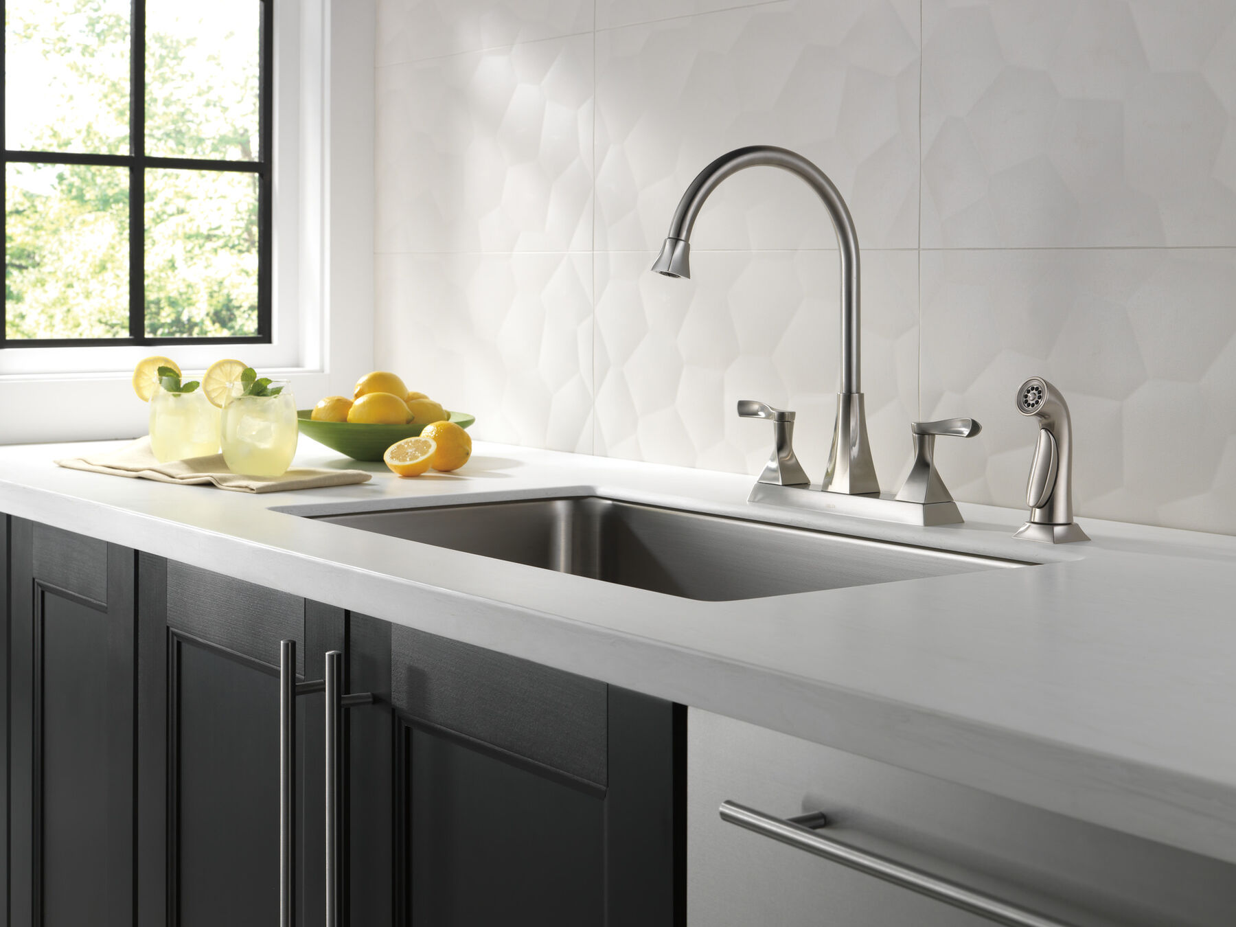 Two Handle Kitchen Faucet with Spray