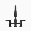 Two Handle Pull-Down Bridge Kitchen Faucet