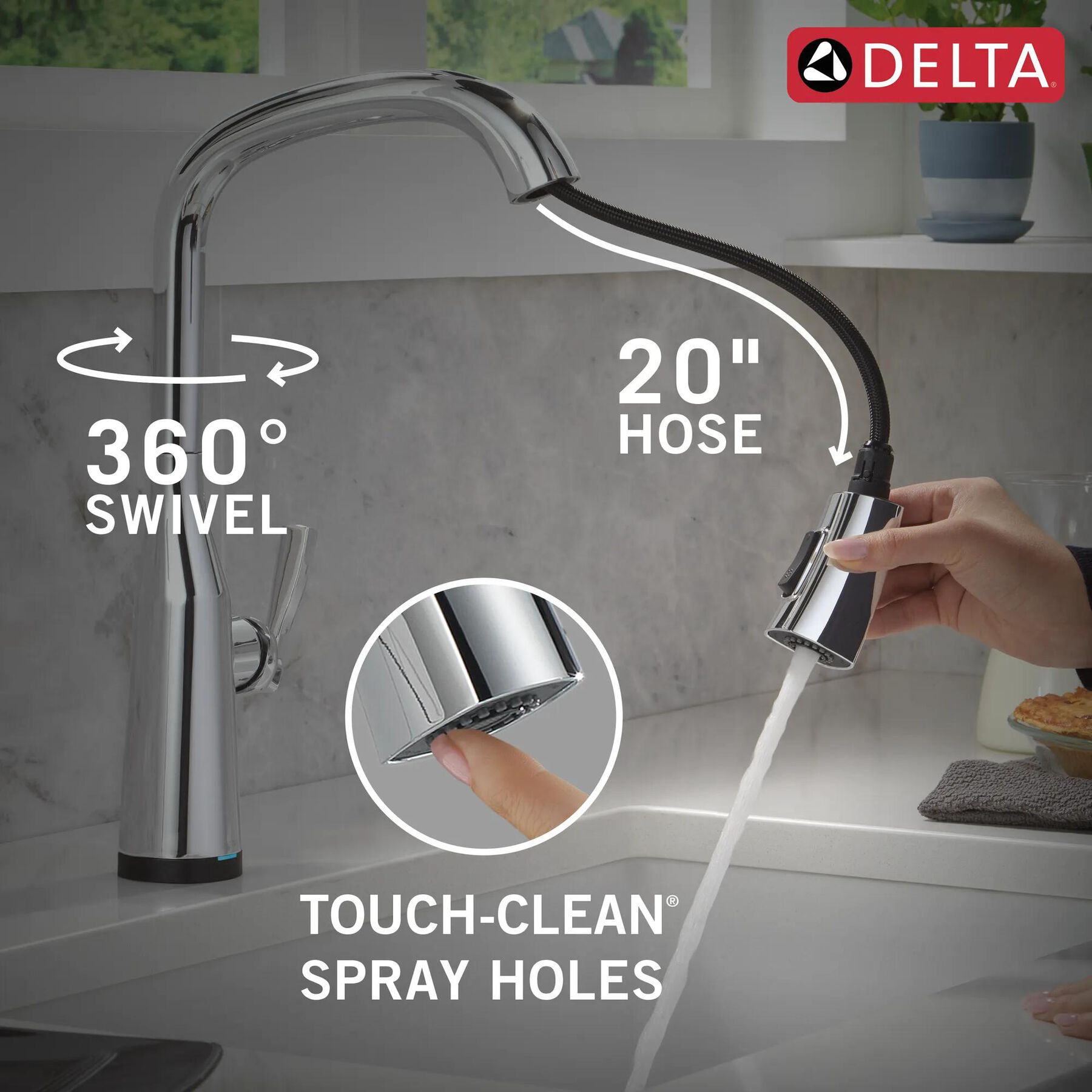 Touch<sub>2</sub>O&reg; Technology Kitchen Faucet with Touchless Technology