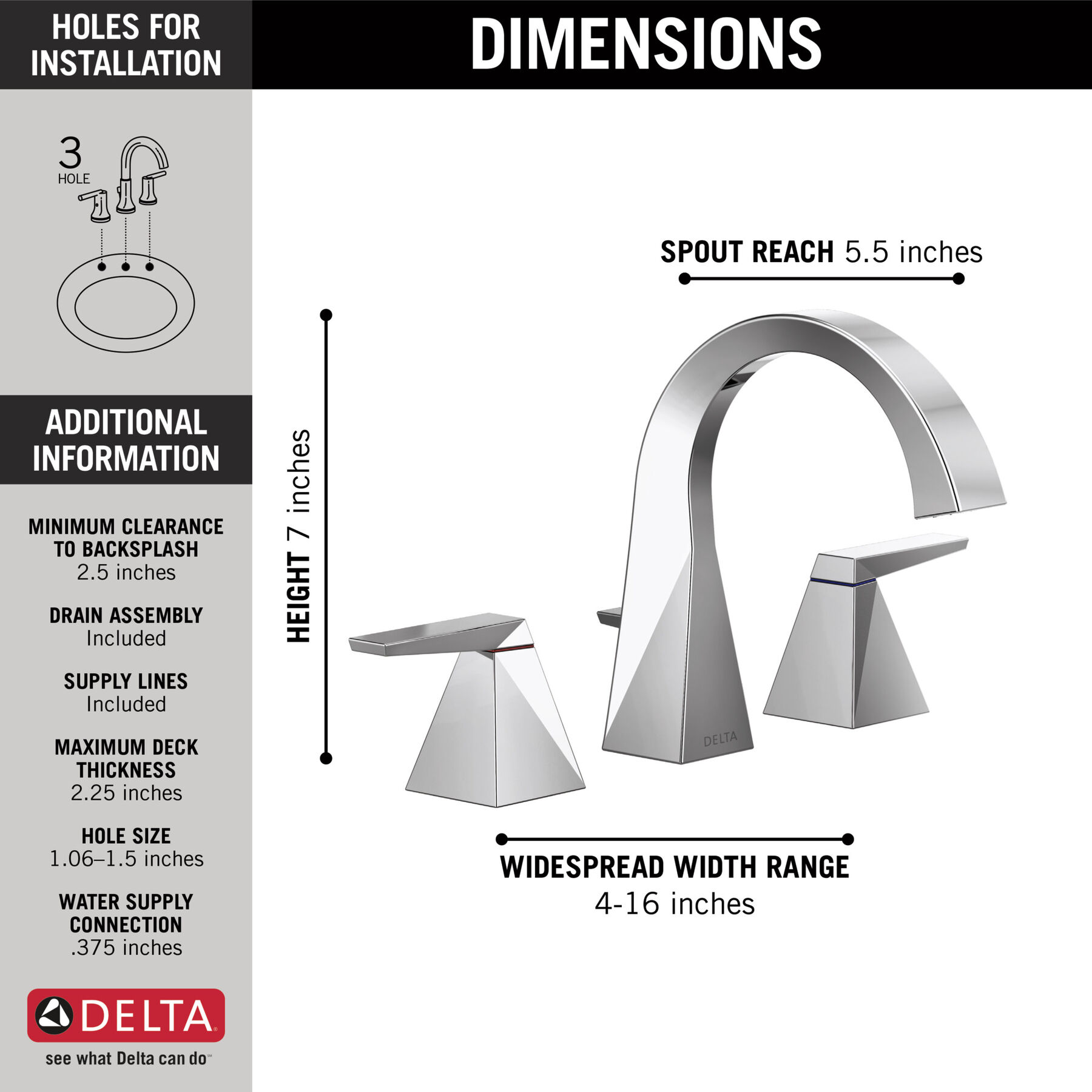 Two Handle Widespread Bathroom Faucet