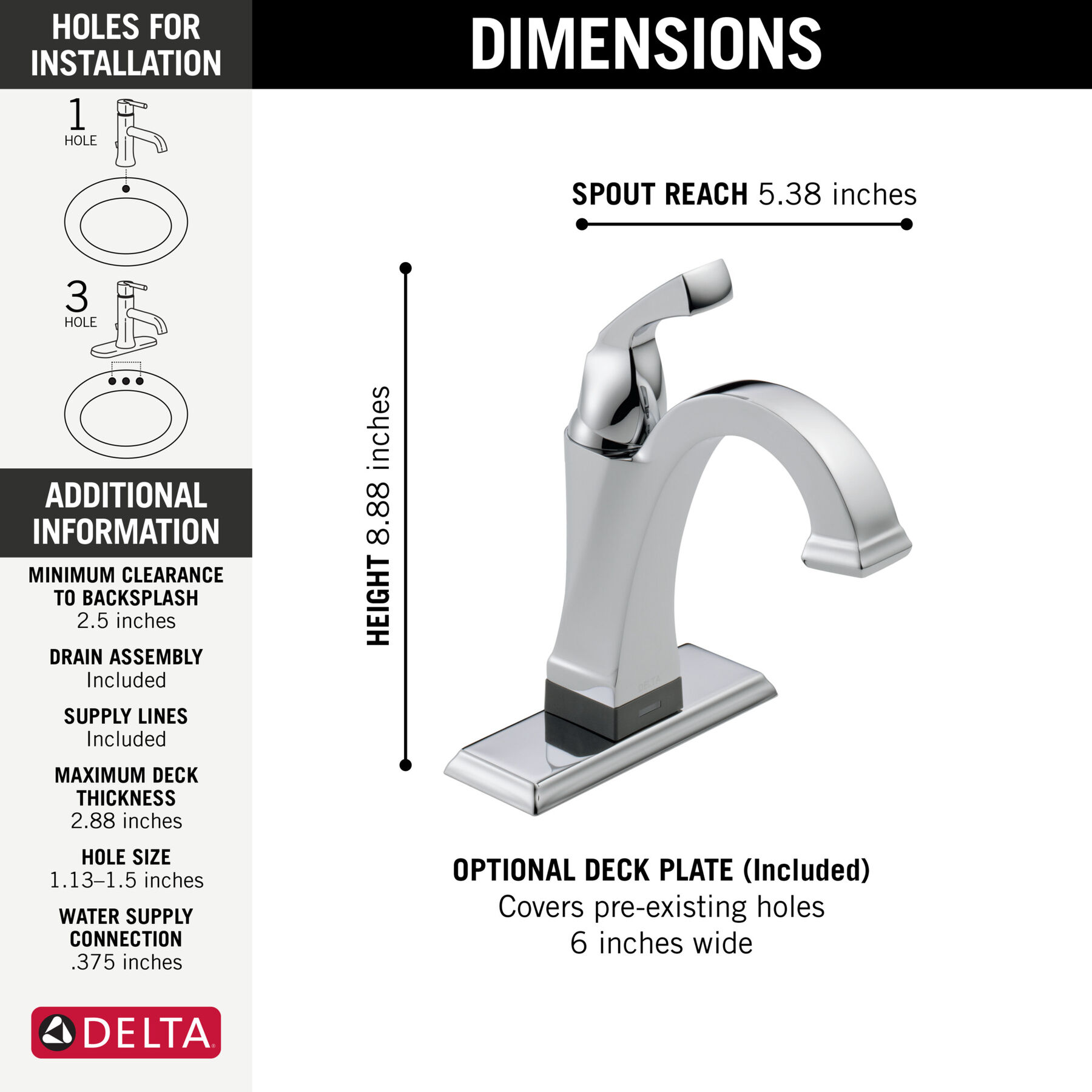 Single Handle Bathroom Faucet with Touch2O.xt&reg; Technology