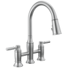 Two Handle Pull-Down Bridge Kitchen Faucet
