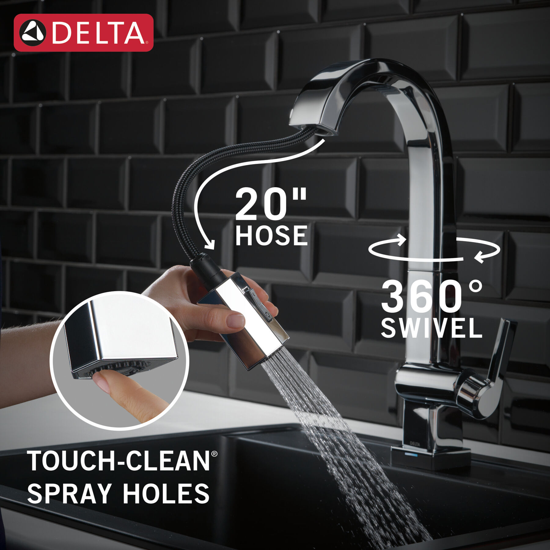 Single Handle Pull Down Bar/Prep Faucet With Touch2O Technology
