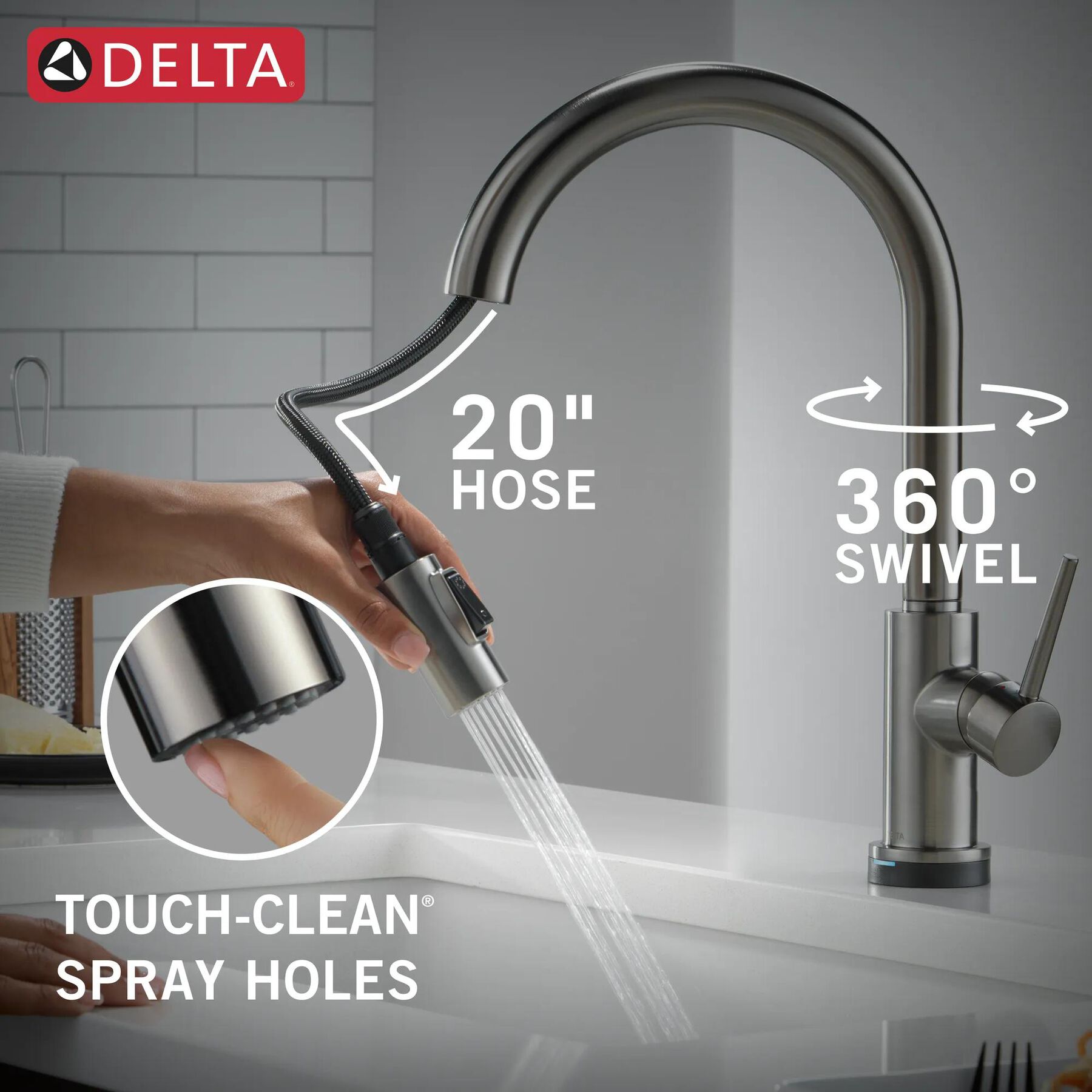 VoiceIQ&reg; Kitchen Faucet with Touch<sub>2</sub>O&reg; Technology with Touchless Technology