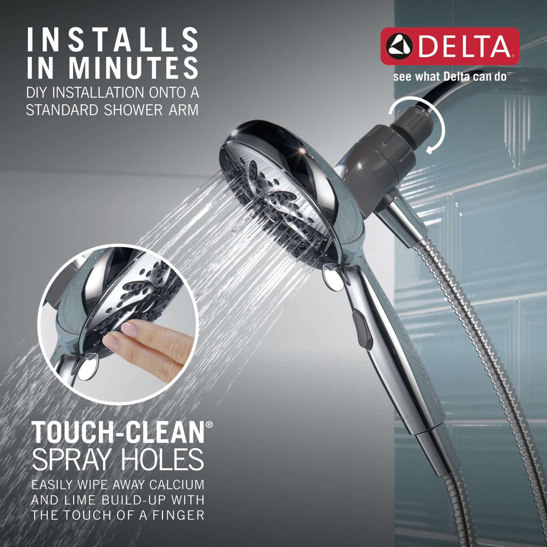 6-Setting SureDock&reg; Magnetic Hand Shower