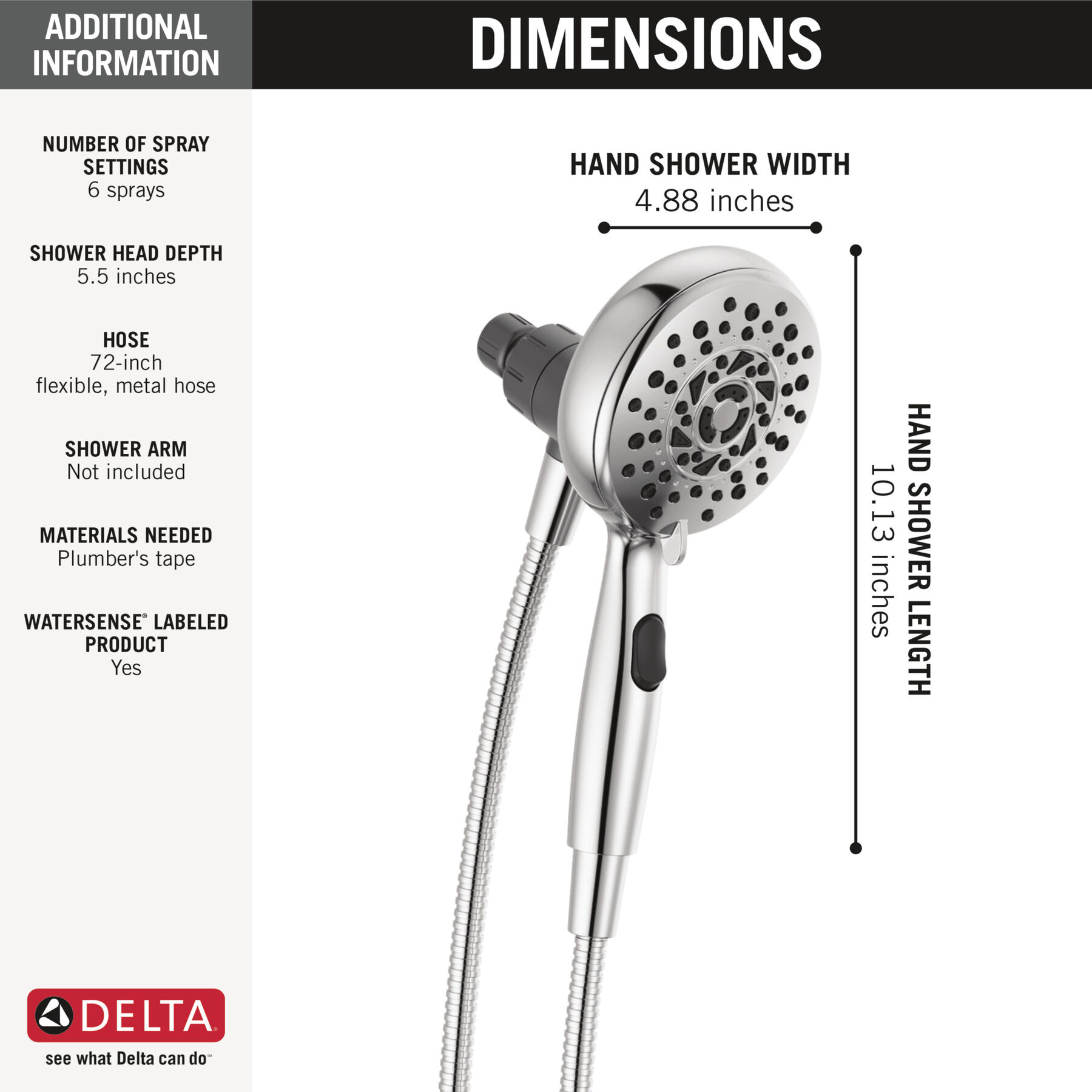 SureDock Magnetic Hand Shower 1.75 GPM (Recertified)