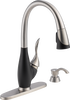 Single Handle Pull-Down Kitchen Faucet with Soap Dispenser