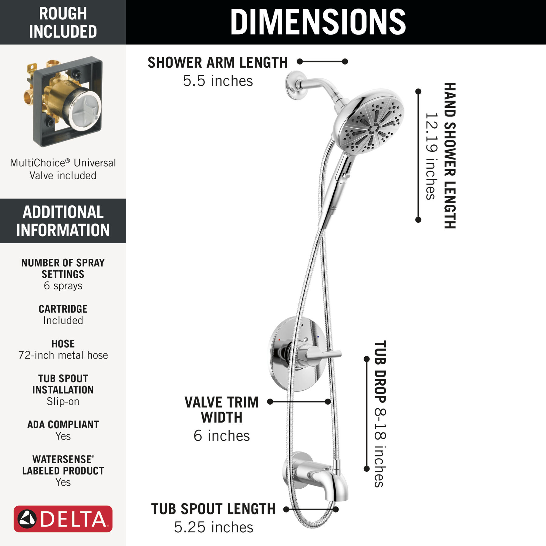 Monitor&reg; 14 Series Tub and Shower with SureDock&reg; Hand Shower