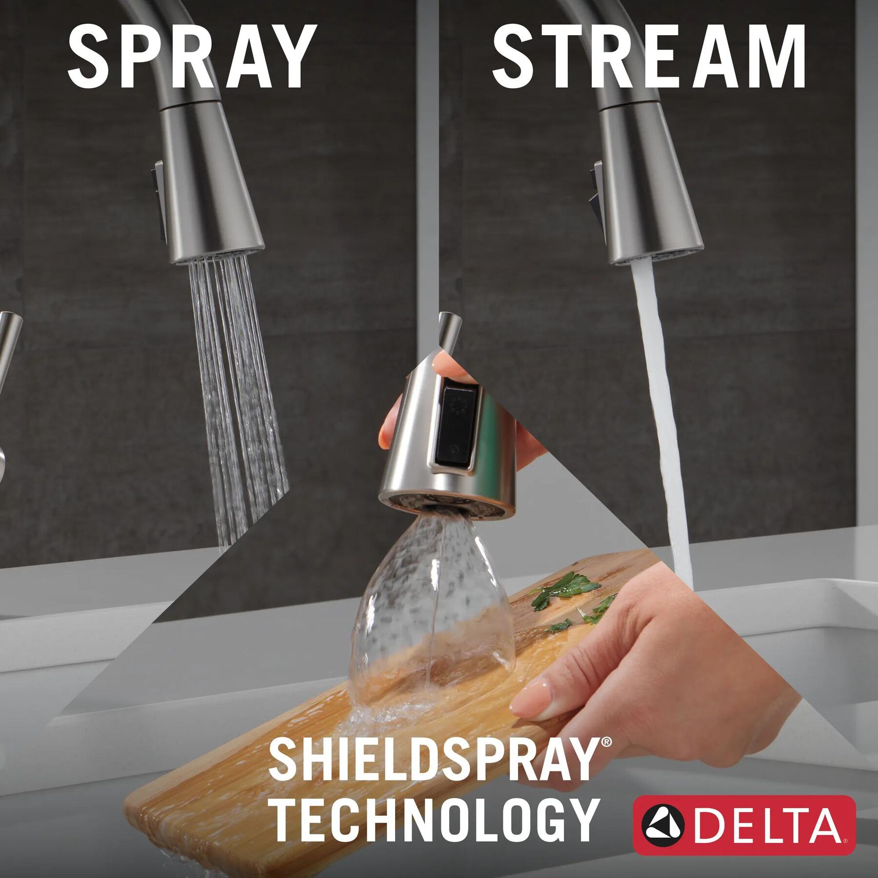 Single Handle Pull-Down Kitchen Faucet with Soap Dispenser and ShieldSpray&reg; Technology