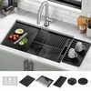 30&rdquo; Undermount 16 Gauge Workstation Kitchen Sink Single Bowl with WorkFlow&trade; Ledge and Accessories