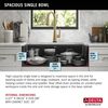 30&rdquo; Granite Composite Workstation Kitchen Sink Undermount Single Bowl with WorkFlow&trade; Ledge and Accessories in Metallic Black