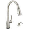 Single Handle Pull-Down Kitchen Faucet with Soap Dispenser and Touch<sub>2</sub>O&reg;  Technology