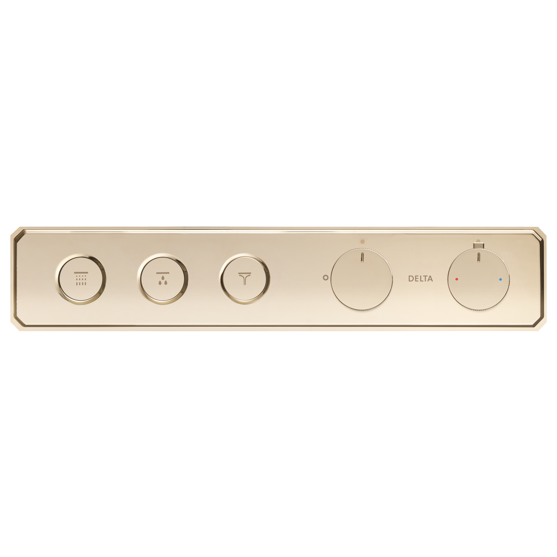 Traditional High Flow Push Button Thermostatic Trim - 3 Outlet