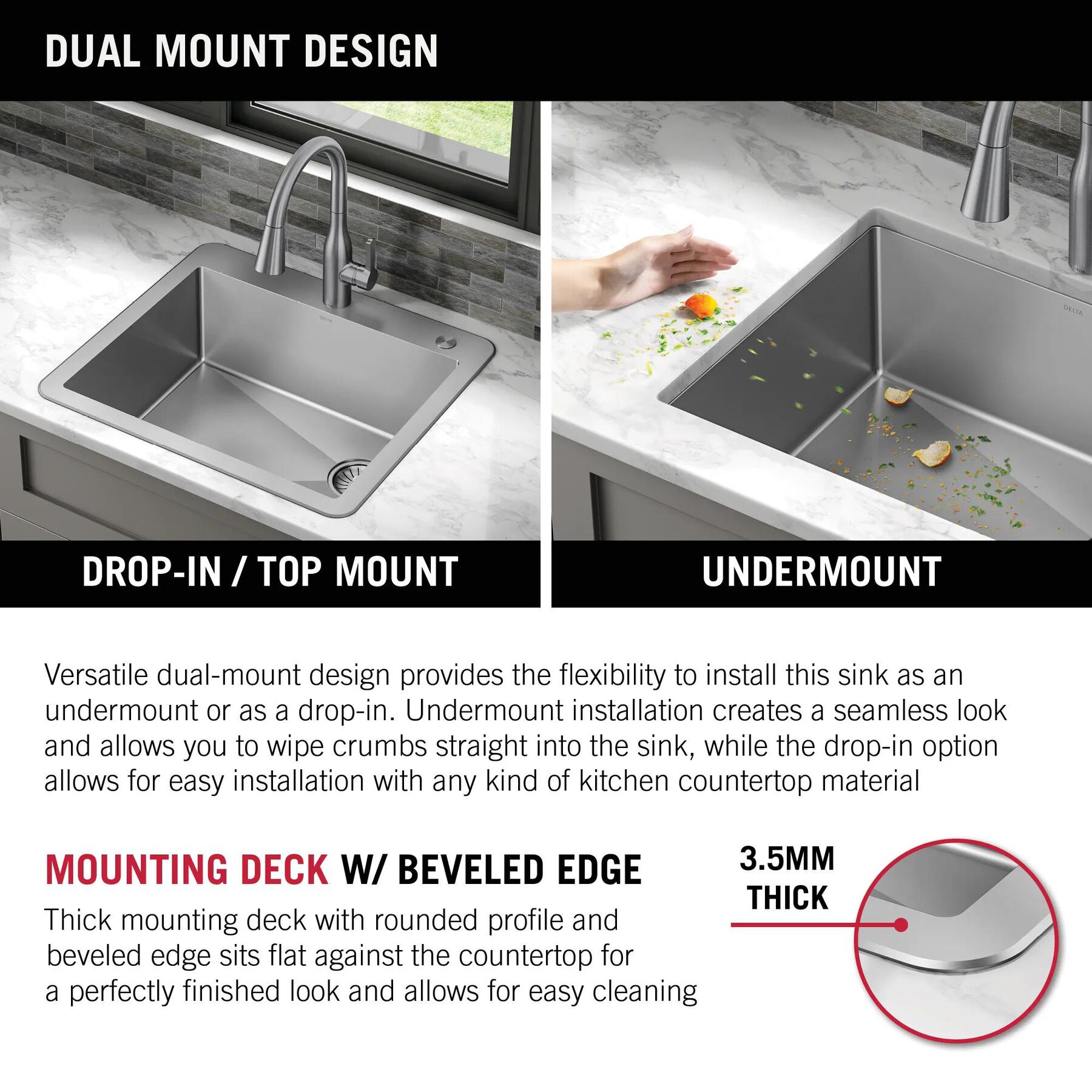25&rdquo; Drop-In Undermount Stainless Steel Single Bowl Kitchen Sink with Accessories