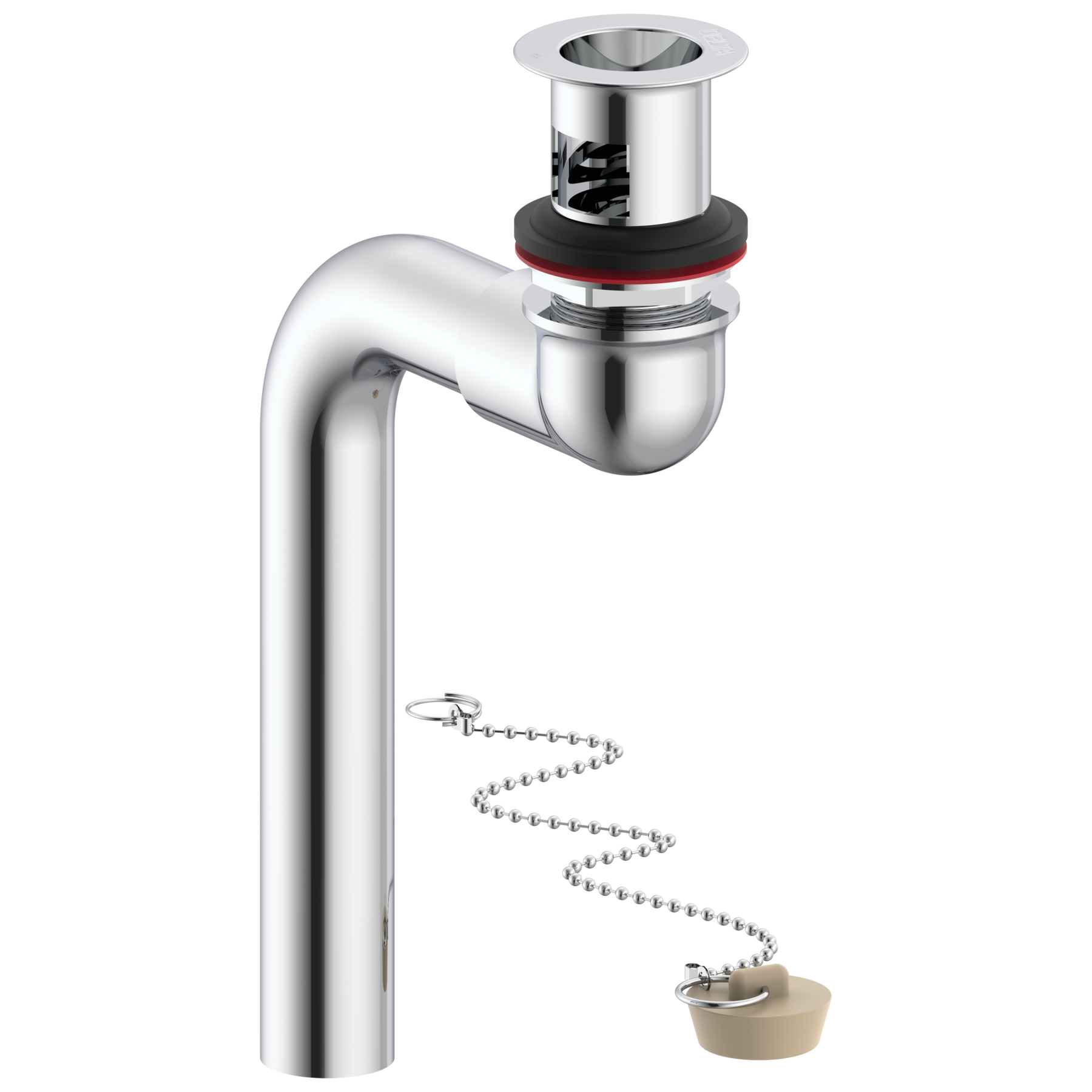 1 1/4" Offset Bathroom Drain with Chain and Stopper