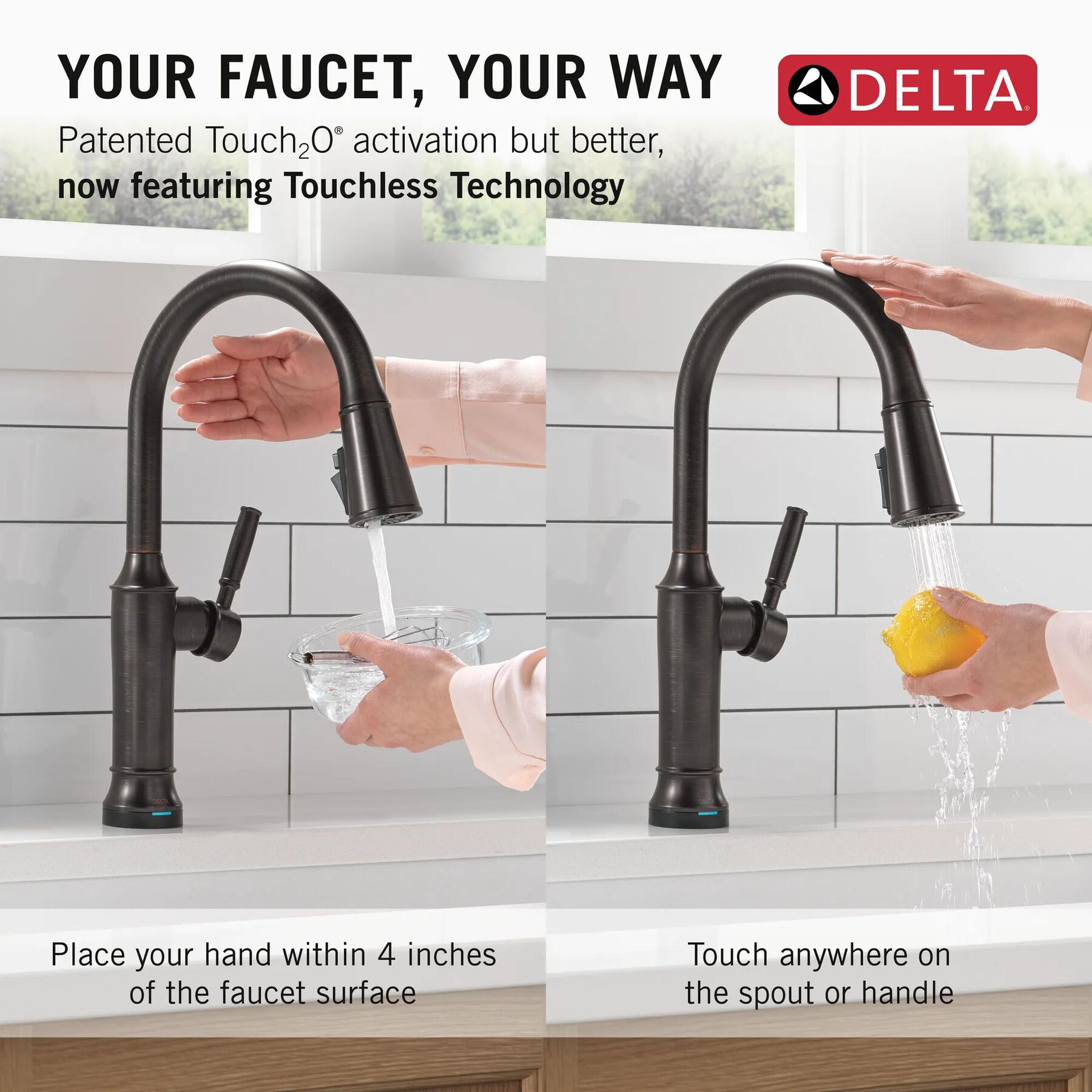 Touch<sub>2</sub>O&reg; Technology Kitchen Faucet with Touchless Technology