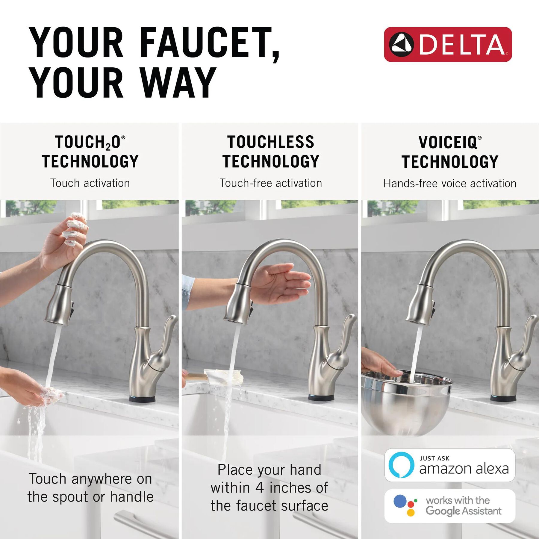 VoiceIQ&reg; Kitchen Faucet with Touch<sub>2</sub>O&reg; Technology with Touchless Technology