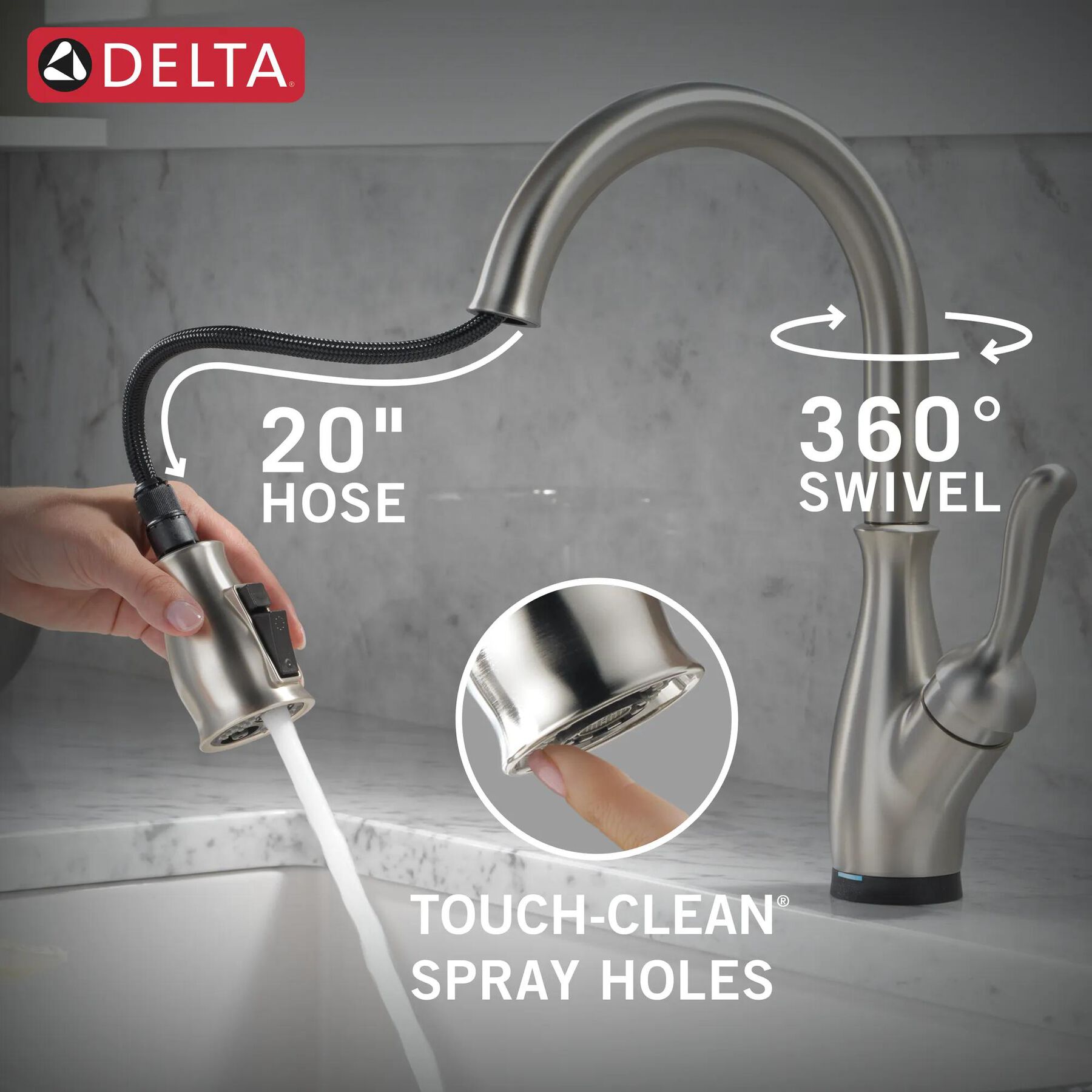 VoiceIQ&reg; Kitchen Faucet with Touch<sub>2</sub>O&reg; Technology with Touchless Technology