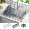 30&rdquo; Stainless Steel Workstation Kitchen Sink Drop-In Undermount Single Bowl with WorkFlow&trade; Ledge and Accessories