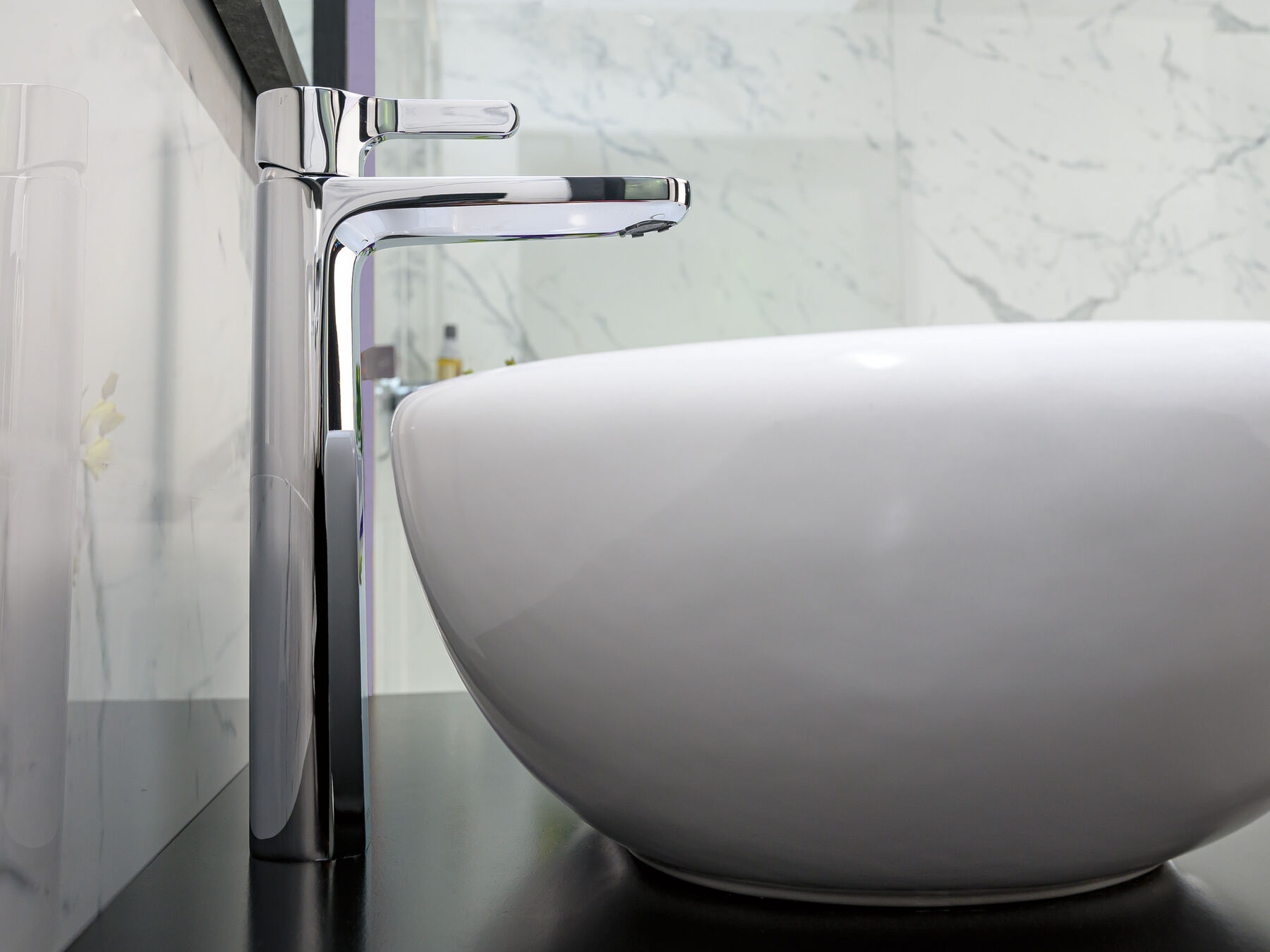 Single Handle Single Hole Vessel Lavatory Faucet - Less Pop-Up