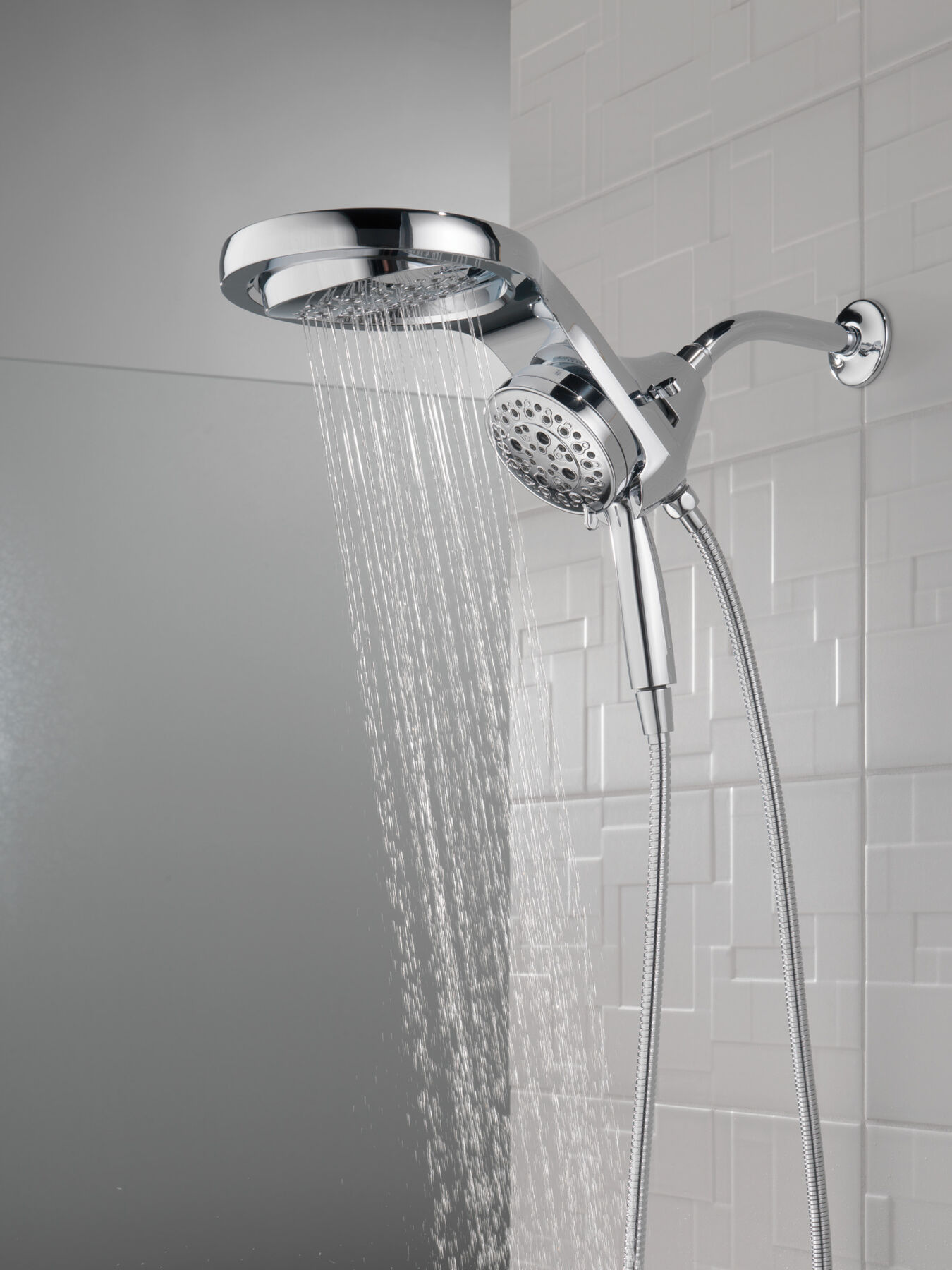 HydroRain&reg; H<sub>2</sub>Okinetic&reg; 5-Setting Two-in-One Shower Head