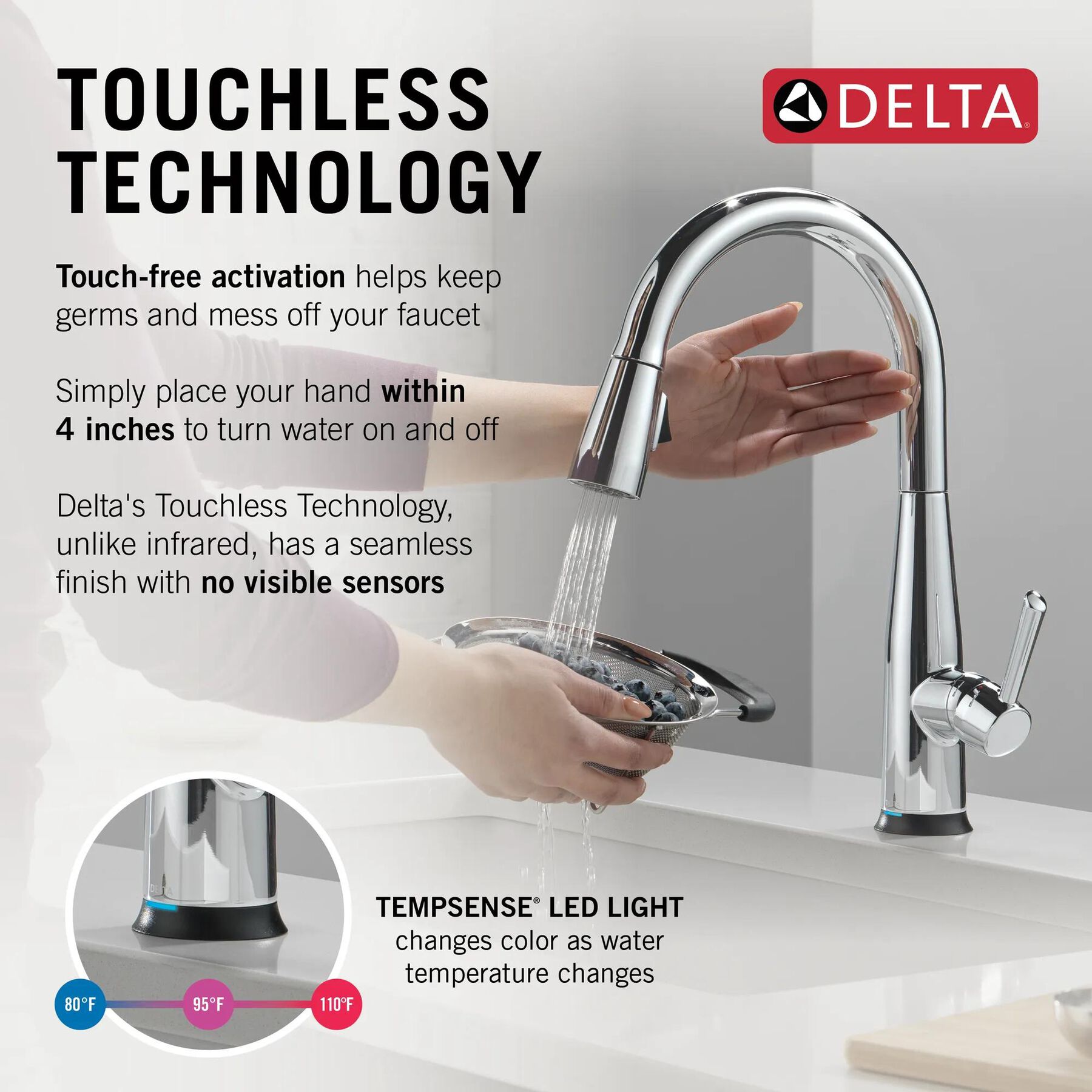 VoiceIQ&reg; Single Handle Pull-Down Faucet with Touch<sub>2</sub>O&reg; Technology