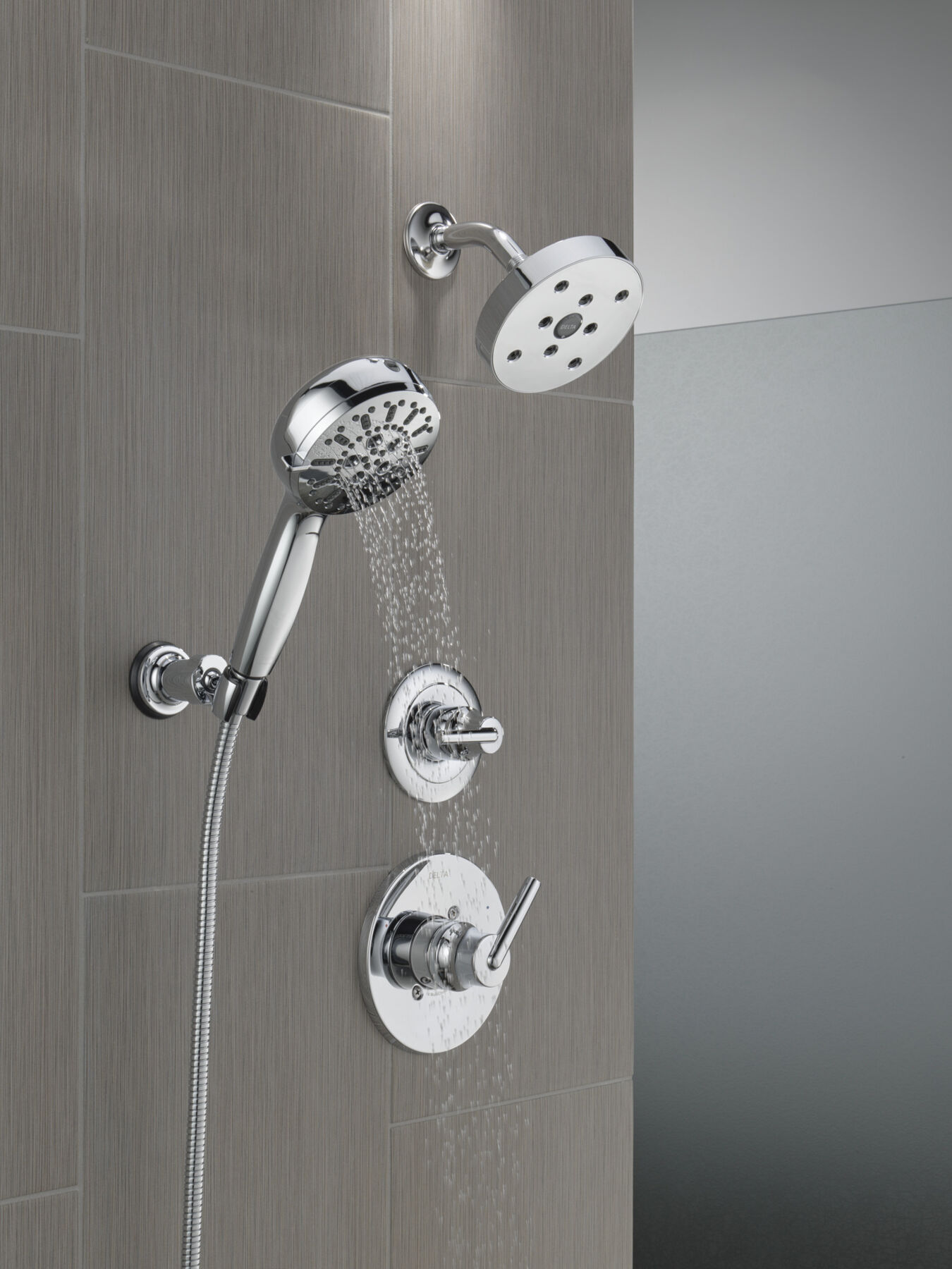 7-Setting Wall Mount Hand Shower with Cleaning Spray