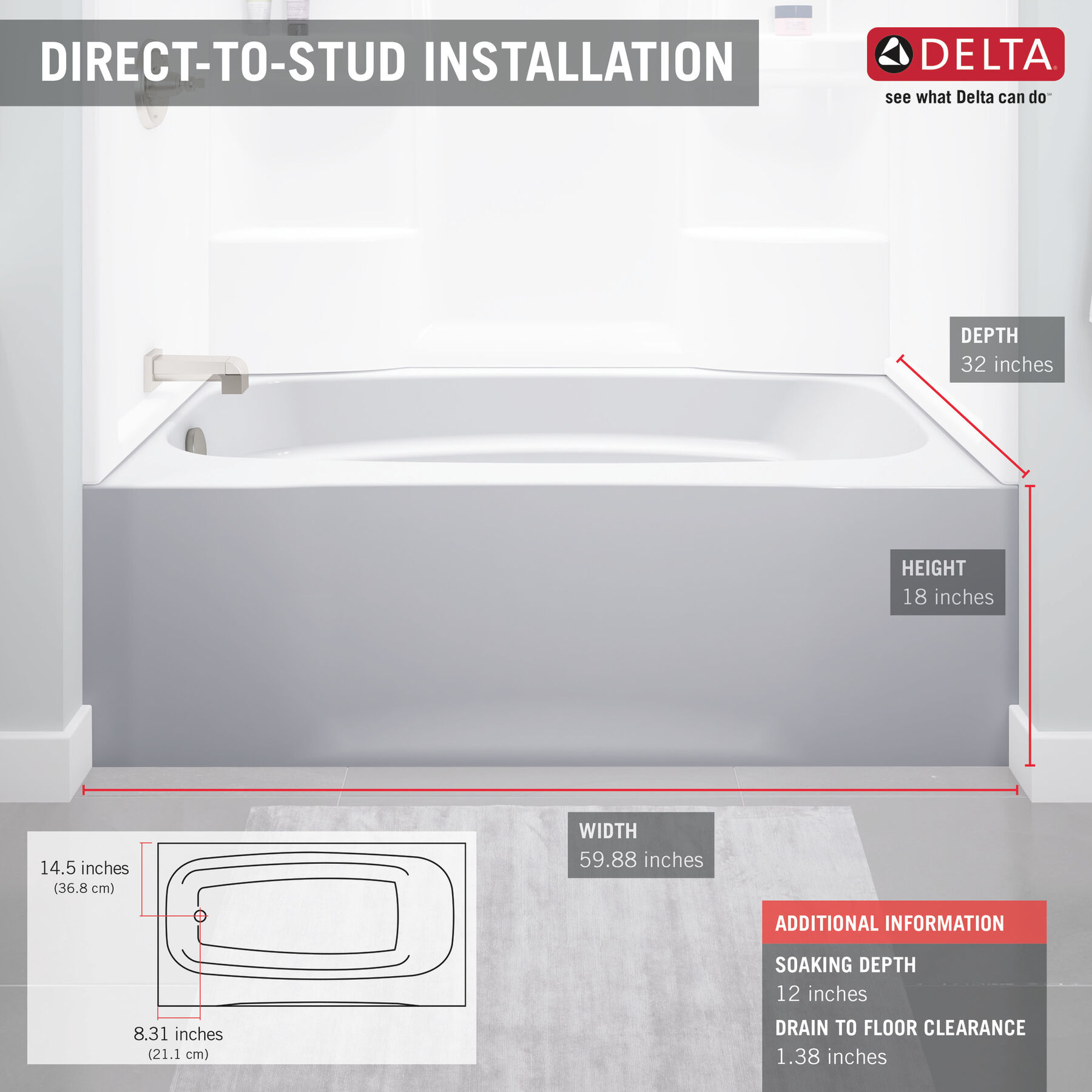 ProCrylic 60 in. x 32 in. Left Hand Tub
