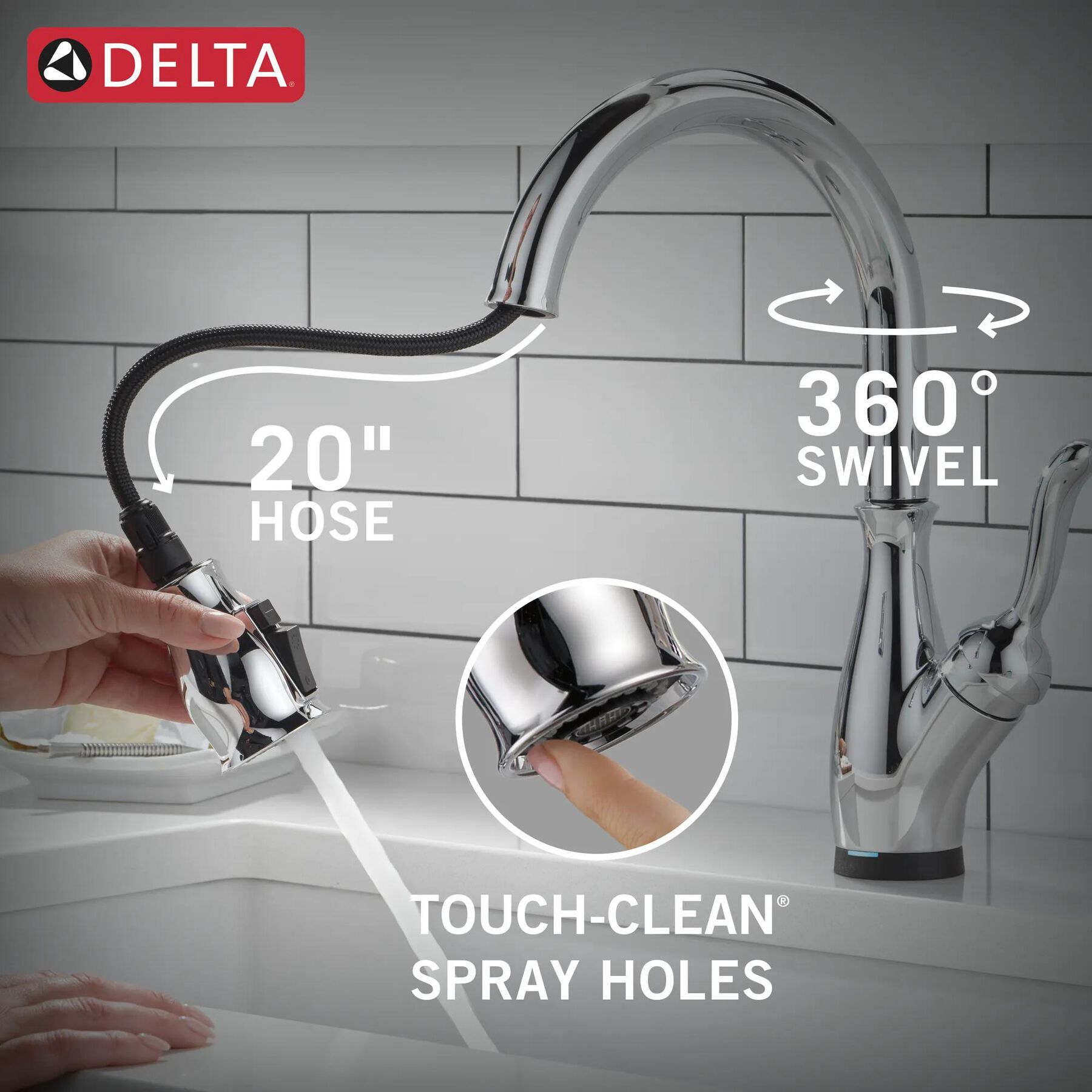 VoiceIQ&reg; Kitchen Faucet with Touch<sub>2</sub>O&reg; Technology with Touchless Technology