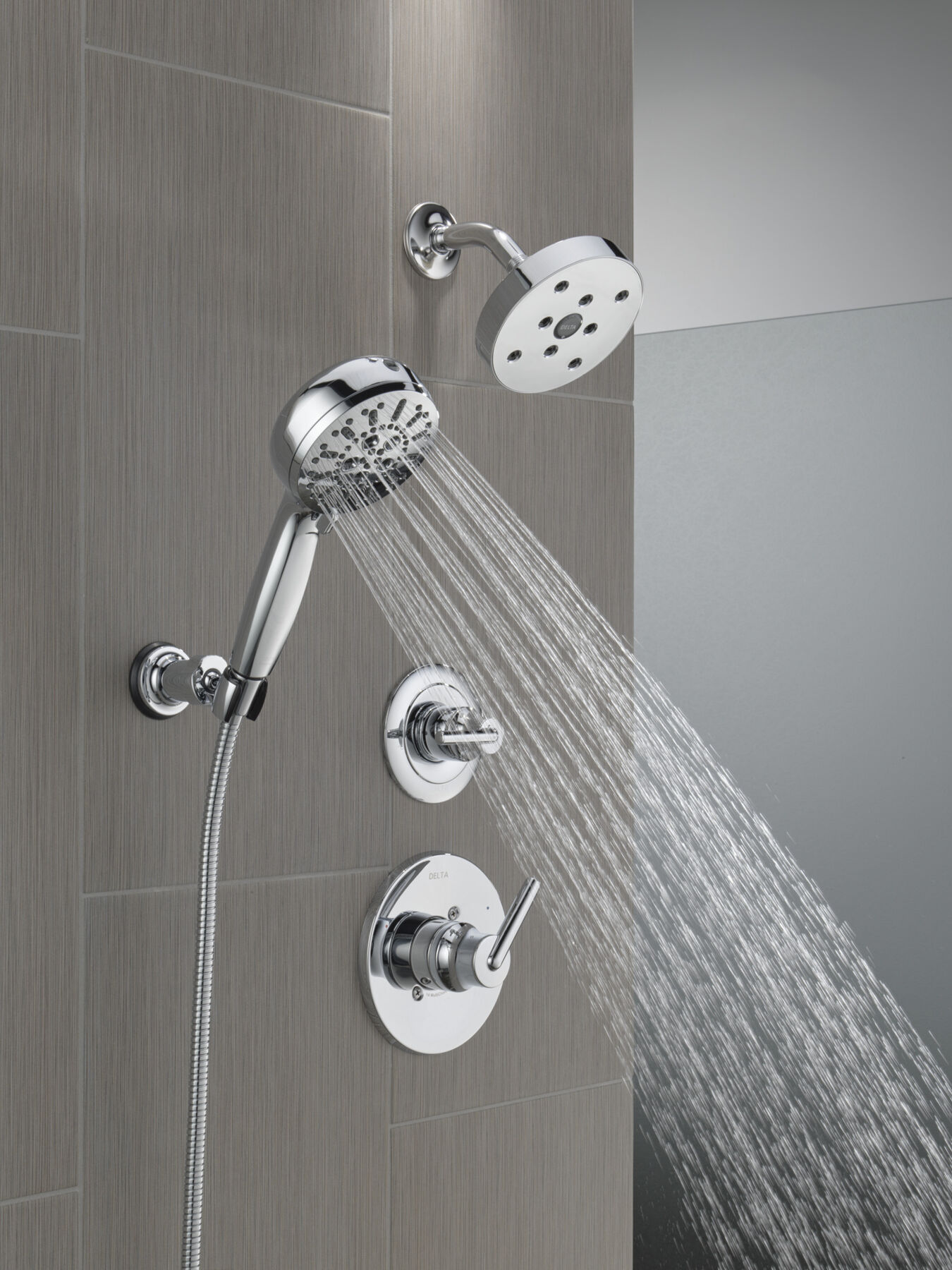 7-Setting Wall Mount Hand Shower with Cleaning Spray